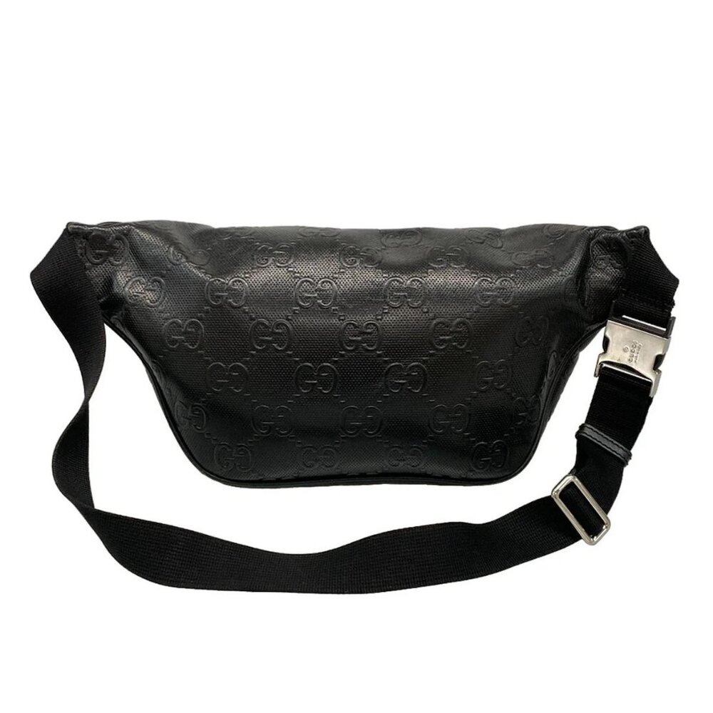 GUCCI Jumbo GG Large Belt Bag 645093 Black Leather Bum Bag - Picture 3 of 15
